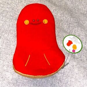 Plush happy tako sausage pencil case pouch toiletry bag